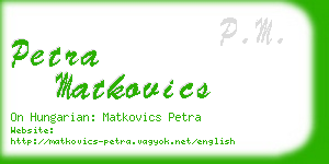 petra matkovics business card